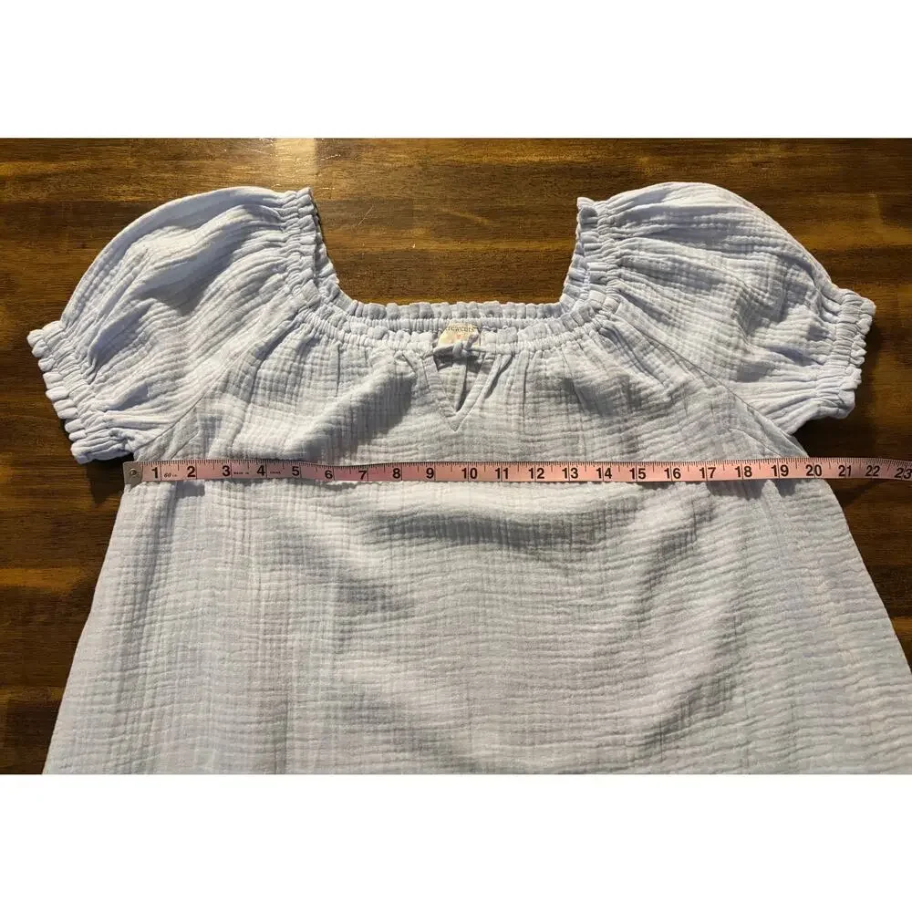 Crewcuts Girls Size 12 Dress 100% Cotton Gauze Puff Sleeve Sundress Beach